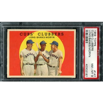 1959 Topps Baseball #147 Cubs' Clubbers PSA 8 (NM-MT) *2197