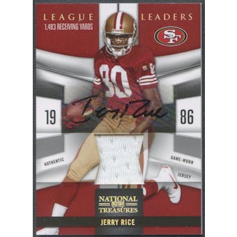 2009 Playoff National Treasures #3 Jerry Rice League Leaders Signature Materials Jersey Auto #15/15
