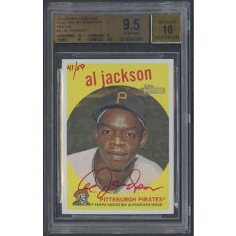 2008 Topps Heritage #AJ Al Jackson Real One Red Ink Auto #41/59 BGS 9.5