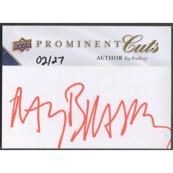 2009 Upper Deck Prominent Cuts #PCRAY Ray Bradbury Cut Signatures Auto #02/27