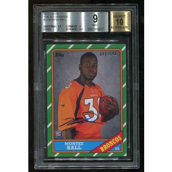 2013 Topps 1986 Montee Ball RC Rookie Autograph Serial #43/140 BGS 9 Mint 10 Auto