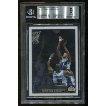 2003/04 Topps Chrome #113 Carmelo Anthony Rookie RC BGS 9 Mint