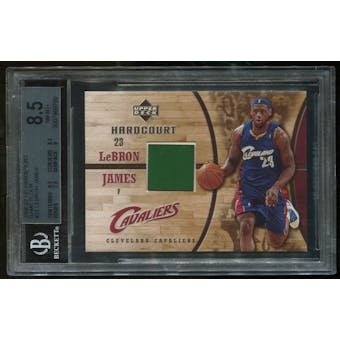 2006/07 Upper Deck #21 Lebron James Game Floor From High School Game BGS 8.5