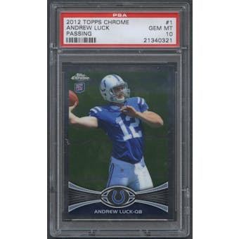 2012 Topps Chrome #1A Andrew Luck Rookie Passing Pose PSA 10