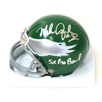 Mike Quick Autographed Philadelphia Eagles Throwback Mini Helmet w/ "5X Pro Bowl"  (JSA)