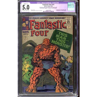 Fantastic Four #51 CGC 5.0 (OW-W) Restored Slight (C-1) *4044672024*