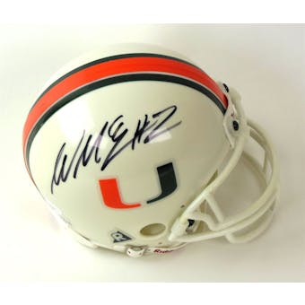 Willis McGahee Autographed University of Miami Hurricanes Mini Helmet (JSA)