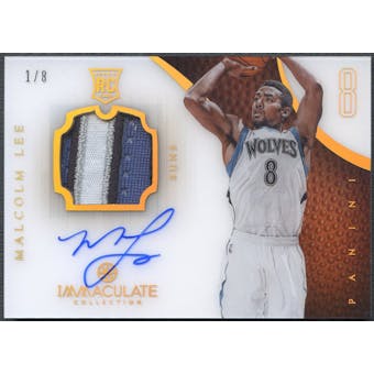2012/13 Immaculate Collection #129 Malcolm Lee Rookie Numbers Parallel Patch Auto #1/8