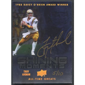 2012 Upper Deck All-Time Greats #SMTA3 Troy Aikman Shining Moments Auto #05/10