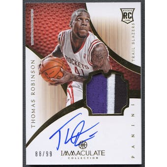 2012/13 Immaculate Collection #138 Thomas Robinson Rookie Jersey Auto #88/99