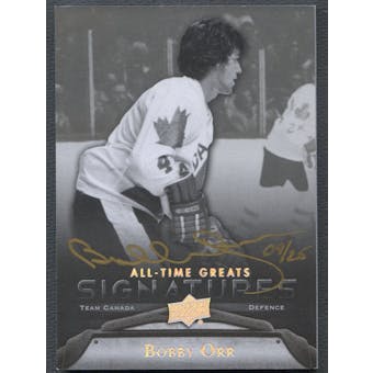2012 Upper Deck All-Time Greats #GABO2 Bobby Orr Signatures Silver Auto #09/25