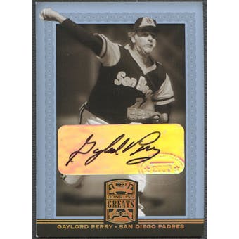 2005 Donruss Greats #29 Gaylord Perry Signature Gold HoloFoil Auto