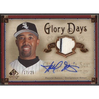 2005 SP Legendary Cuts #HB Harold Baines Glory Days Material Jersey Auto #17/25