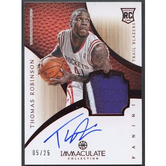 2012/13 Immaculate Collection #138 Thomas Robinson Rookie Red Patch Auto #05/25