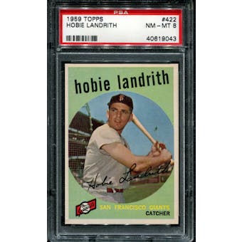 1959 Topps Baseball #422 Hobie Landrith PSA 8 (NM-MT) *9043
