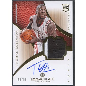 2012/13 Immaculate Collection #138 Thomas Robinson Rookie Patch Auto #63/99