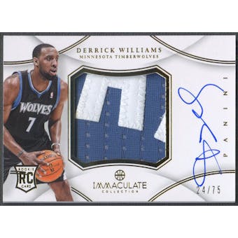 2012/13 Immaculate Collection #DW Derrick Williams Rookie Jumbo Patch Auto #24/75