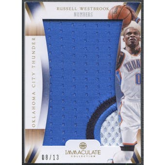 2012/13 Immaculate Collection #RW Russell Westbrook Numbers Patch #08/13