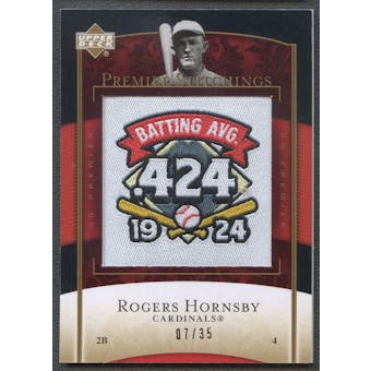 2007 Upper Deck Premier #28 Rogers Hornsby Premier Stitchings Patch #07/35
