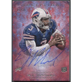 2013 Topps Inception #101 EJ Manuel Red Rookie Auto #07/25