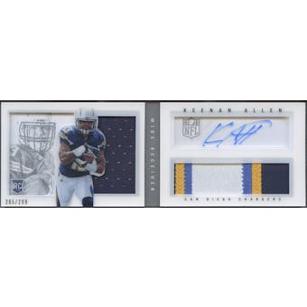2013 Panini Playbook #217 Keenan Allen Signatures Silver Rookie Patch Auto #285/299