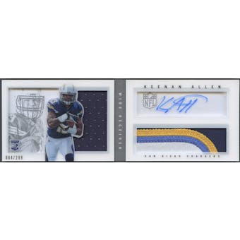 2013 Panini Playbook #217 Keenan Allen Signatures Silver Rookie Patch Auto #084/299