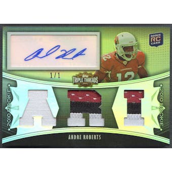 2010 Topps Triple Threads #131 Andre Roberts Platinum Patch Auto #1/1