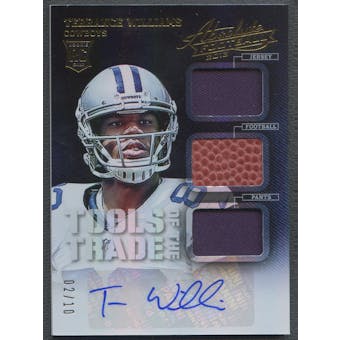 2013 Absolute #36 Terrance Williams Tools of the Trade Rookie Jersey Auto #02/10