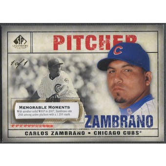 2008 SP Legendary Cuts #54 Carlos Zambrano Memorable Moments #1/1