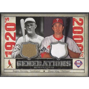 2008 SP Legendary Cuts #HU Rogers Hornsby & Chase Utley Generations Dual Memorabilia Jersey