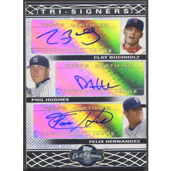 2008 Topps Co-Signers #BHH Clay Buchholz Phil Hughes Felix Hernandez Tri Signers Auto