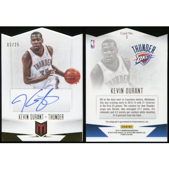 2012/13 Panini Momentum Autographs Force #1 Kevin Durant 3/25