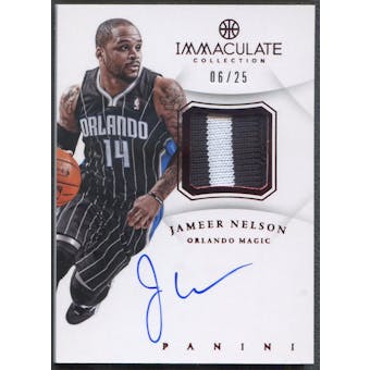 2012/13 Immaculate Collection #JN Jameer Nelson Red Patch Auto #06/25