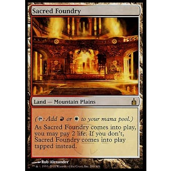 Magic the Gathering Ravnica: City of Guilds Single Sacred Foundry FOIL - SLIGHT PLAY (SP)