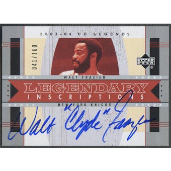 2003/04 Upper Deck Legends #WF Walt Clyde Frazier Legendary Inscriptions Auto #041/100