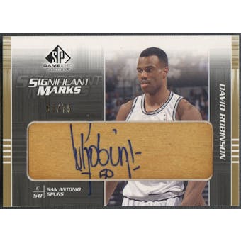 2003/04 SP Game Used #DRSM David Robinson SIGnificant Marks Auto #63/75