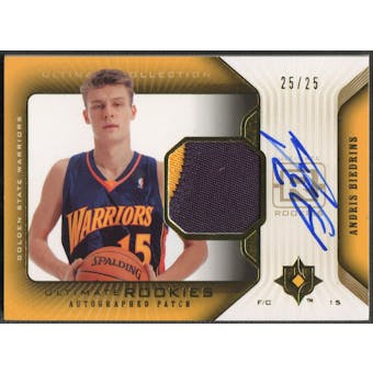 2004/05 Ultimate Collection #136 Andris Biedrins Limited Rookie Patch Auto #25/25