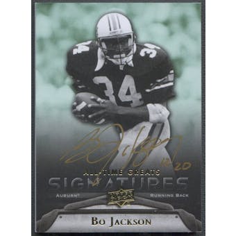 2012 Upper Deck All-Time Greats #GABJ2 Bo Jackson Signatures Auto #12/20