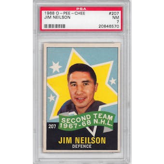 1968/69 O-Pee-Chee Hockey #207 Jim Neilson All Star PSA 7 (NM) *6570