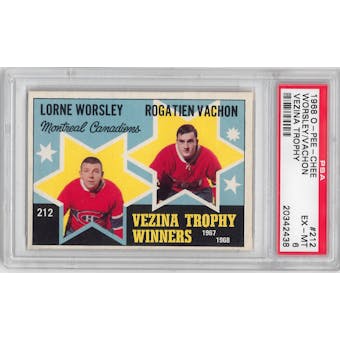1968/69 O-Pee-Chee Hockey #212 Worsley - Vachon (Vezina) PSA 6 (EX-MT) *2438