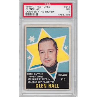 1968/69 O-Pee-Chee Hockey #215 Glenn Hall (Conn Smyth) PSA 7 (NM) *7403