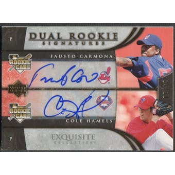 2006 Exquisite Collection #23 Fausto Carmona & Cole Hamels Gold Rookie Auto #24/30