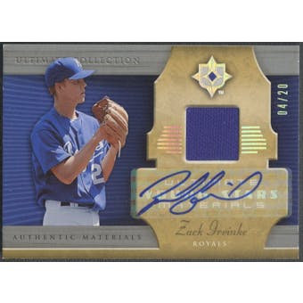 2005 Ultimate Collection #ZG Zack Greinke Young Stars Signature Materials Jersey Auto #04/20