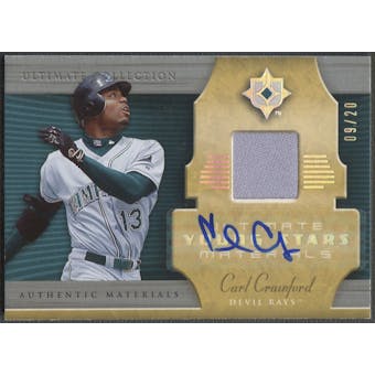 2005 Ultimate Collection #CC Carl Crawford Young Stars Signature Materials Jersey Auto #09/20
