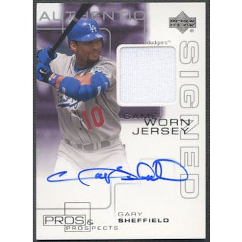 2001 Upper Deck Pros and Prospects #GS Gary Sheffield Jersey Auto