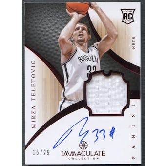 2012/13 Immaculate Collection #181 Mirza Teletovic Rookie Red Patch Auto #15/25