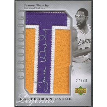 2006/07 Chronology #189 James Worthy Letter "T" Patch Auto #27/40