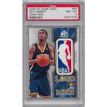 2009/10 Upper Deck SP Game Used Logoman Roy Hibbard Serial #3/8 Indiana Pacers PSA 8
