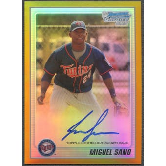 2010 Bowman Chrome Prospects #BCP205 Miguel Sano Gold Refractor Rookie Auto #42/50