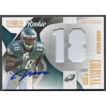 2009 Playoff National Treasures #8 Jeremy Maclin Rookie Colossal Jersey Prime Auto #04/10